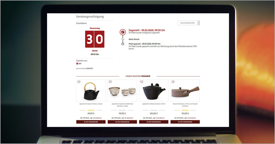 Sendungsverfolgung im eigenen Shopdesign
