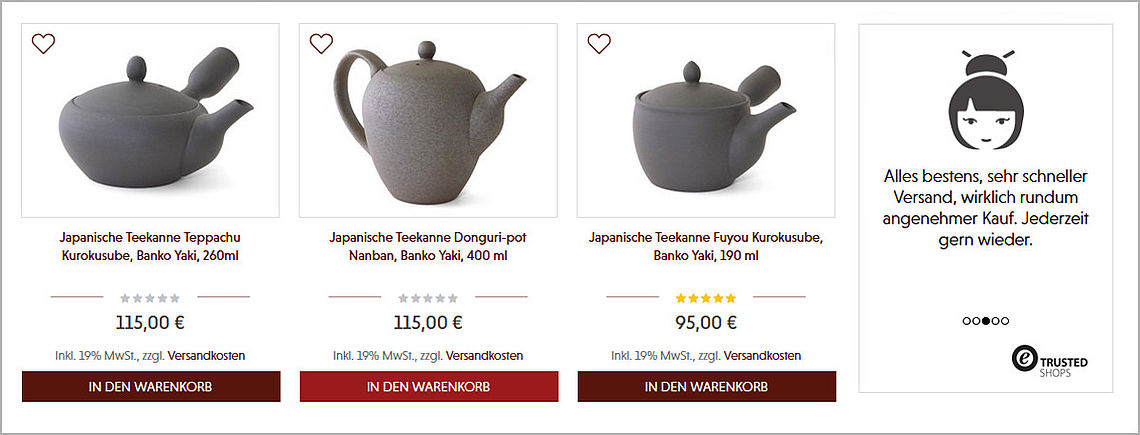 Kundenbewertungen Onlineshop